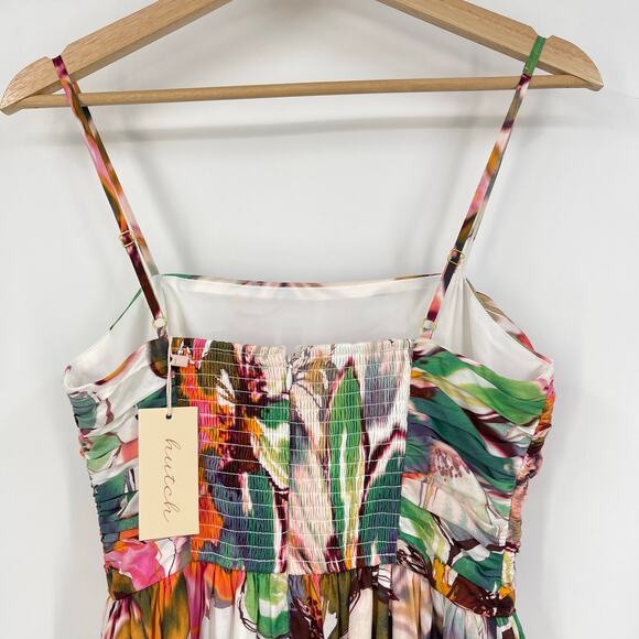 Hutch | NWT Bethy Blush Messy Rainbow Watercolor Floral Maxi Dress XS - Picture 10 of 11